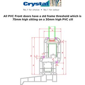 Crystal uPVC Hamburg 1 Light Diamond Pattern Front Door - 920mm x 2090mm x 70mm alternative