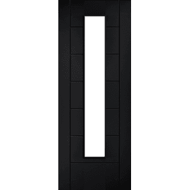 LPD Linear 7 Panel Pre-Finished Black Laminate Glazed Internal Door