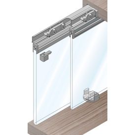 FurnGlass Sliding Track System for Glass Cabinet Doors - 1.5m
