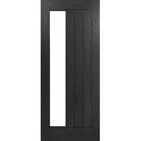 Deanta Ely Brushed Black Oak 1 Light Glazed Internal Door