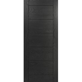 Deanta Seville Modern Ladder Pre-Finished Brushed Black Oak FD30 Fire Door