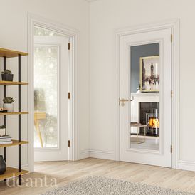 Deanta Blenheim White Primed Bevelled Glazed Internal Door alternative