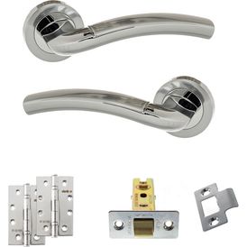 Eco Crest Door Handle Pack - Latch Set (Satin Chrome/Polished Chrome) alternative