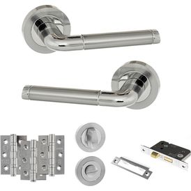 Eco Ocean Door Handle Pack - Bathroom Set (Satin Chrome/Polished Chrome) alternative