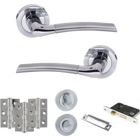 Eco Swell Door Handle Pack - Bathroom Set (Satin Chrome/Polished Chrome) alternative