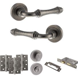Old English Durham Door Handle Pack - Bathroom Set