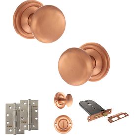 Old English Harrogate Door Knob Pack - Lock Set