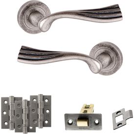 Old English Richmond Door Handle Pack - Latch Set