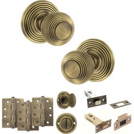 Old English Ripon Door Knob Pack - Bathroom Set alternative