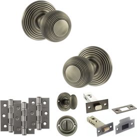 Old English Ripon Door Knob Pack - Bathroom Set