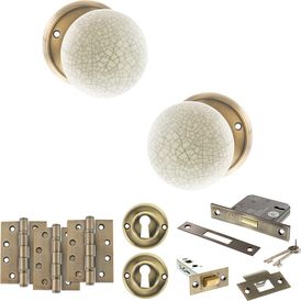 Old English Skipton Door Knob Pack (Lock Set)
