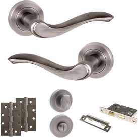 Old English Warwick Door Handle Pack - Bathroom Set