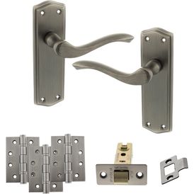 Old English Warwick Door Handle Pack - Latch Set