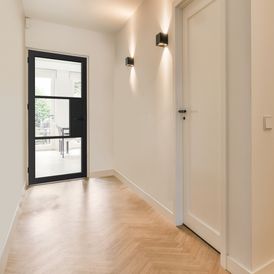 JB Kind Cosmo Laminate Black Clear Glazed Glass Internal Door alternative