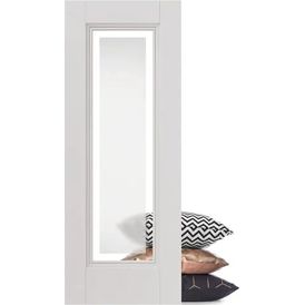 JB Kind Belton 1 Light Etched Glazed White Primed Internal Door alternative