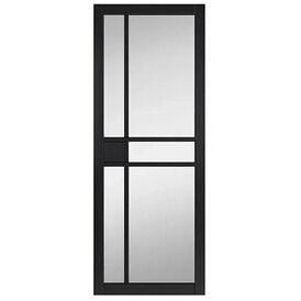 JB Kind City Art Deco Style Black Clear Glazed Door