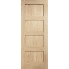 Door Giant Oak Shaker Style 4 Panel Unfinished Oak Door
