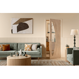 LPD Pre-Finished Oak Girona Clear Glazed Door alternative