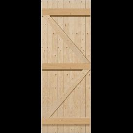 Mendes Unfinished Redwood Ledged &amp; Braced Shed Door
