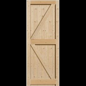 Mendes Unfinished Redwood Framed, Ledged &amp; Braced Shed Door