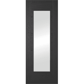 Mendes Black Prefinished Oak ISEO 1 Light Clear Glazed Internal FD30 Fire Door