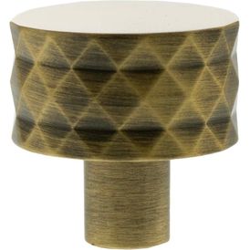 Millhouse Brass Chrysler Diamond Round Cabinet Knob Handle