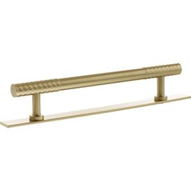 Millhouse Brass Chrysler Diamond T-Bar Cabinet Pull Handle on Backplate