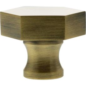 Millhouse Brass Pennington Hexagonal Cabinet Knob Handle