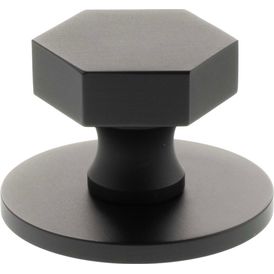 Millhouse Brass Pennington Hexagonal Cabinet Knob Handle on Backplate alternative