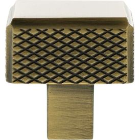 Millhouse Brass Eiffel Knurled Square Cabinet Knob Handle