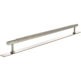 Millhouse Brass Eiffel Knurled T-Bar Cabinet Pull Handle on Backplate alternative