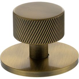 Millhouse Brass Paddington Spiral Round Cabinet Knob Handle on Backplate