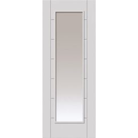 JB Kind Palomino White Primed Clear Glazed Internal Door