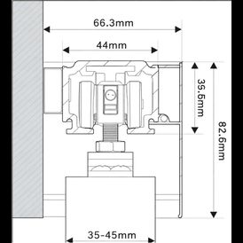 Runners Sliding Systems SlideStraight 80 Wardrobe Sliding System Track Kit alternative