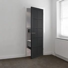 JB Kind Plaza Black Industrial-Style 10 Panel Pre-Finished Internal Door alternative