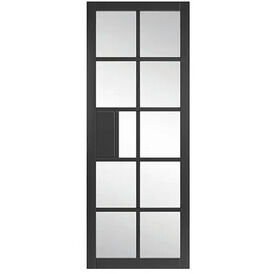 JB Kind Plaza Urban Industrial Black Clear Glazed Internal Door