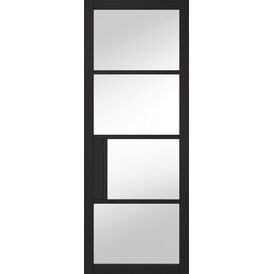 LPD Chelsea 4 Light Clear Glazed Primed Black Internal Door