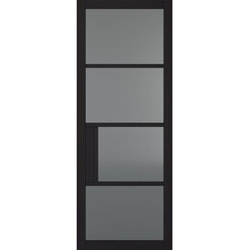 LPD Chelsea 4 Light Tinted Glazed Black Primed Internal Door