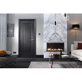 LPD Eindhoven Large Panel Primed Black FD30 Fire Door alternative