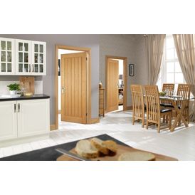 LPD Mexicano Flush 5 Panel Unfinished Oak FD30 Internal Fire Door alternative