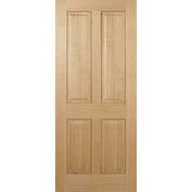 LPD Regency 4 Panel Unfinished Oak FD30 Internal Fire Door
