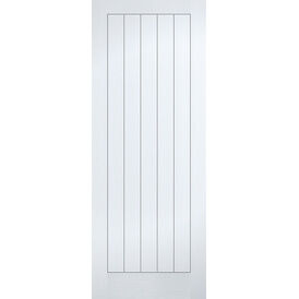 LPD White Primed Moulded Textured Vertical 5P FD30 Fire Door
