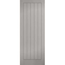 LPD Grey Moulded Textured Vertical 5P FD30 Fire Door