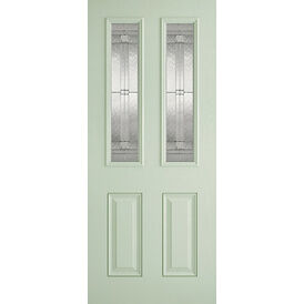 LPD Malton Victorian-Style Pre-Finished Light Green Glazed Front Door