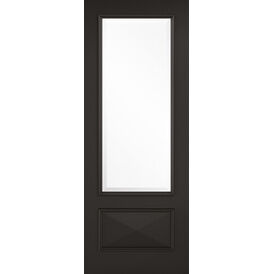 LPD Knightsbridge 1 Light Clear Glazed Glass Primed Black Internal Door