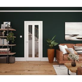 Door Giant Shaker-Style White Primed 2 Light Glazed Internal Door alternative