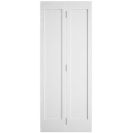 Door Giant Modern Shaker-Style White Primed 2 Panel Bi-Fold Door