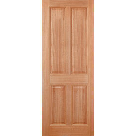 LPD Colonial 4 Panel Unfinished Hardwood Front Door (M&T)