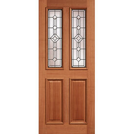 LPD Derby Leaded Glazed Unfinished Hardwood Front Door