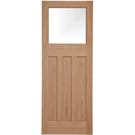 Door Giant Edwardian-Style Unfinished Oak Veneered 1 Light Glazed Internal Door
